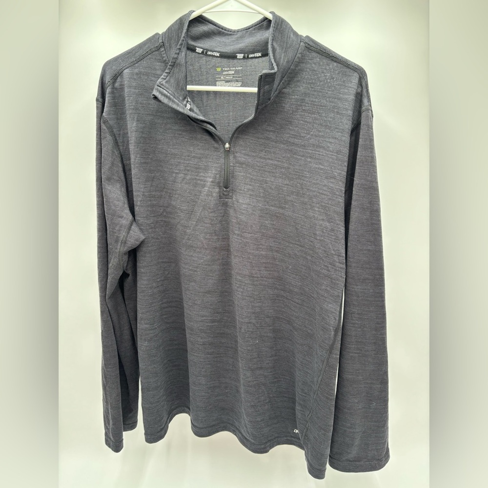 Tek Gear DryTek Men's XL Gray Quarter‎ Zip Pullover Long Slee